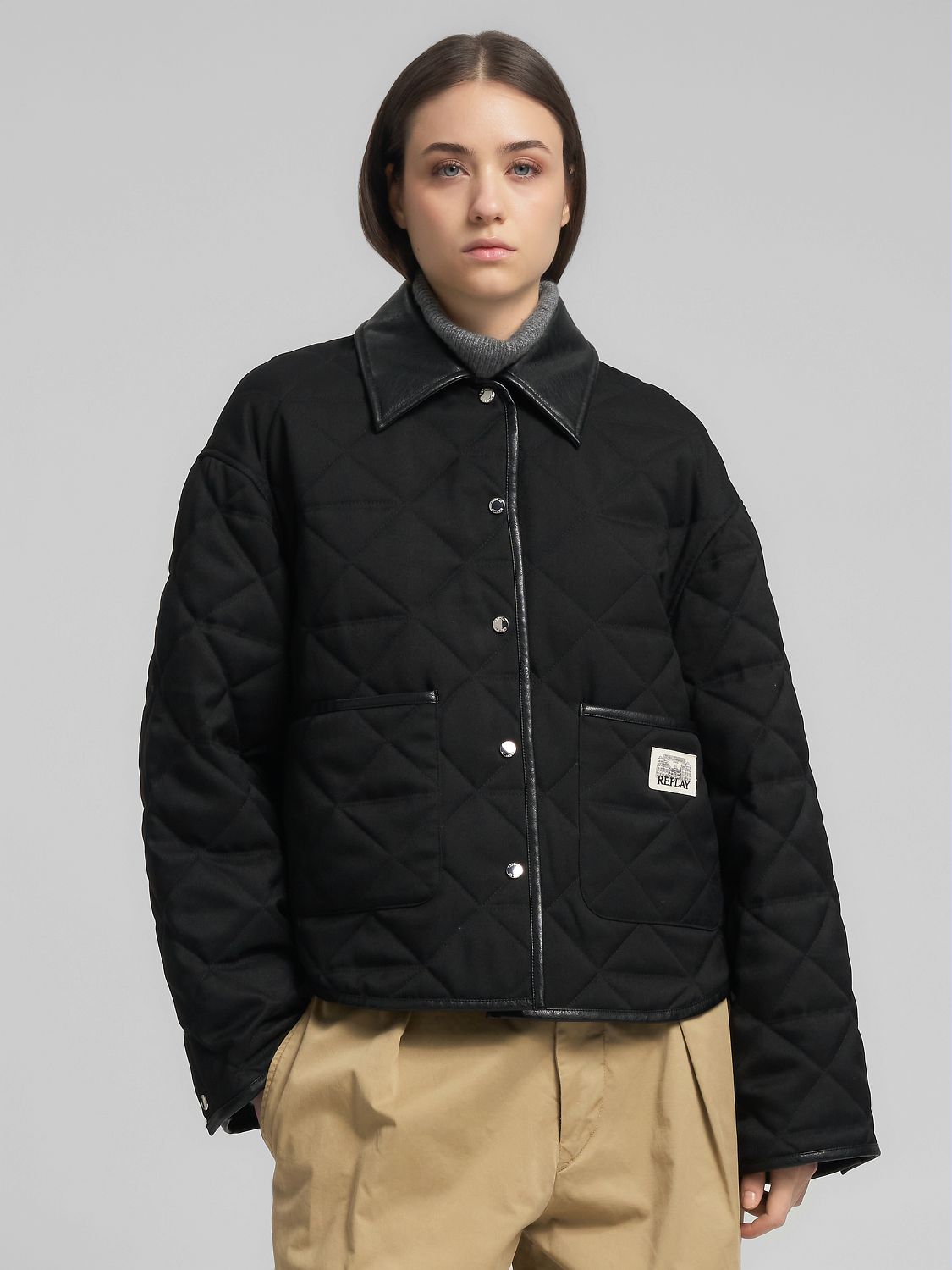 Cropped prošívaná bunda