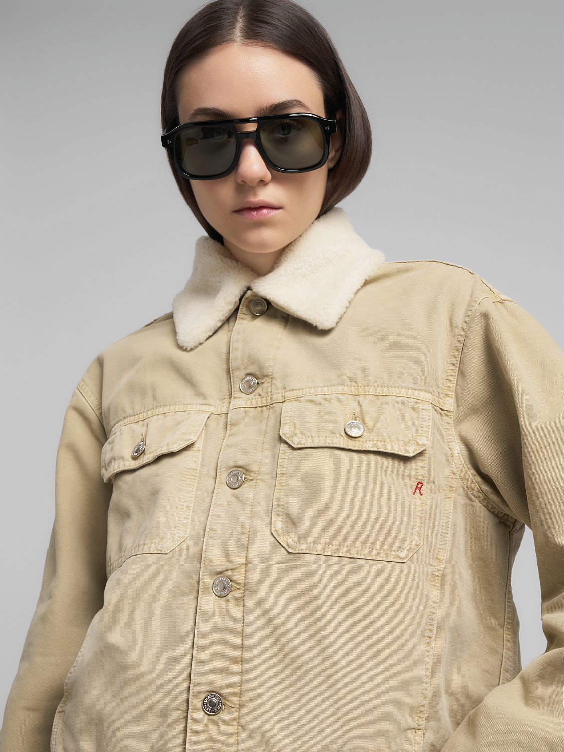 Dámská džínová bunda s kožíškem