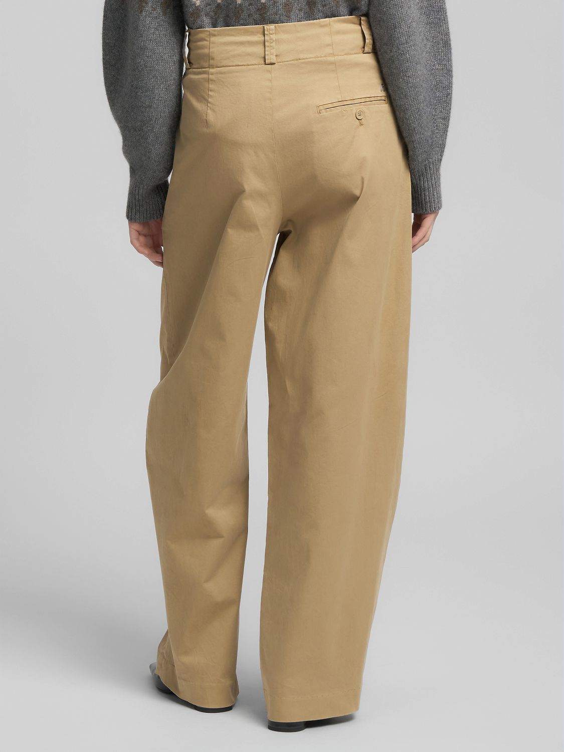 Pohodlné široké kalhoty z bavlněného kepru