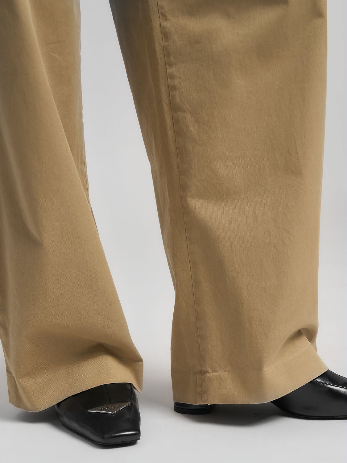 Pohodlné široké kalhoty z bavlněného kepru