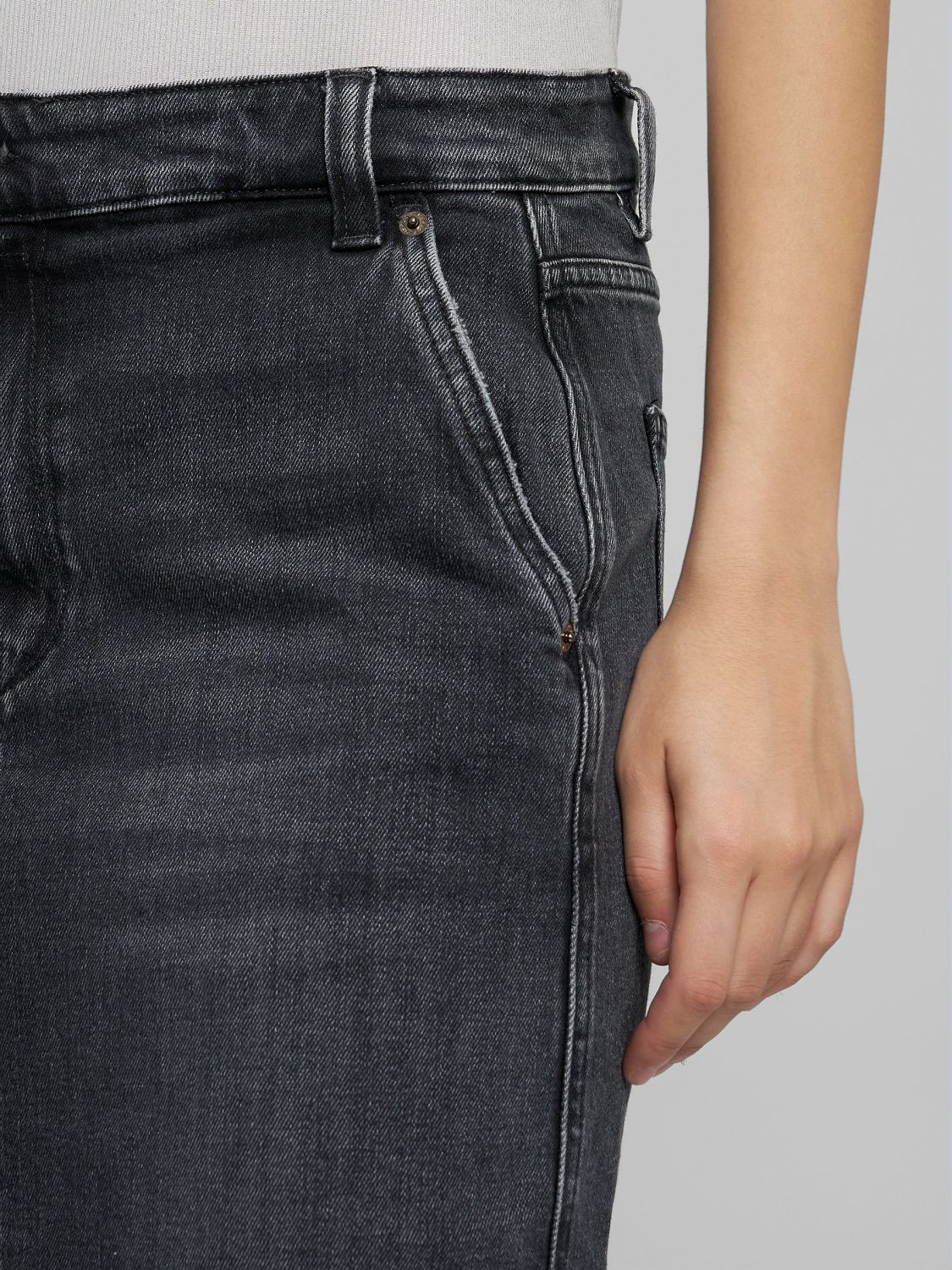 DŽÍNOVÁ MIDI SUKNĚ