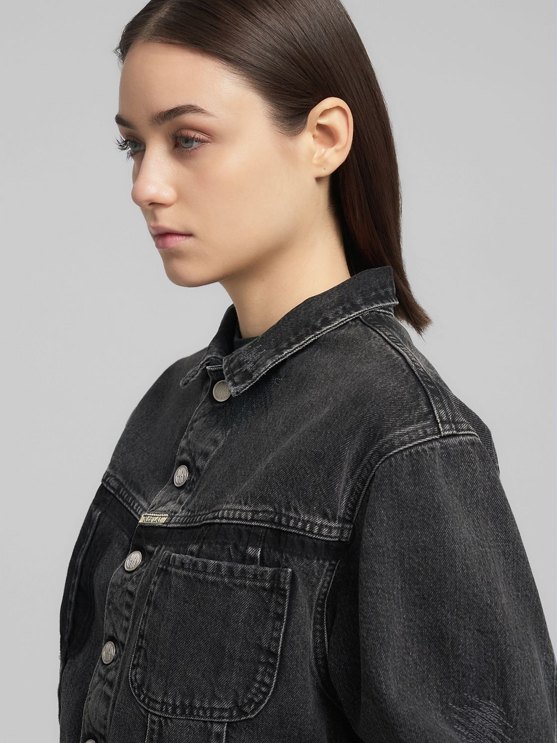 Dámská cropped džínová bunda