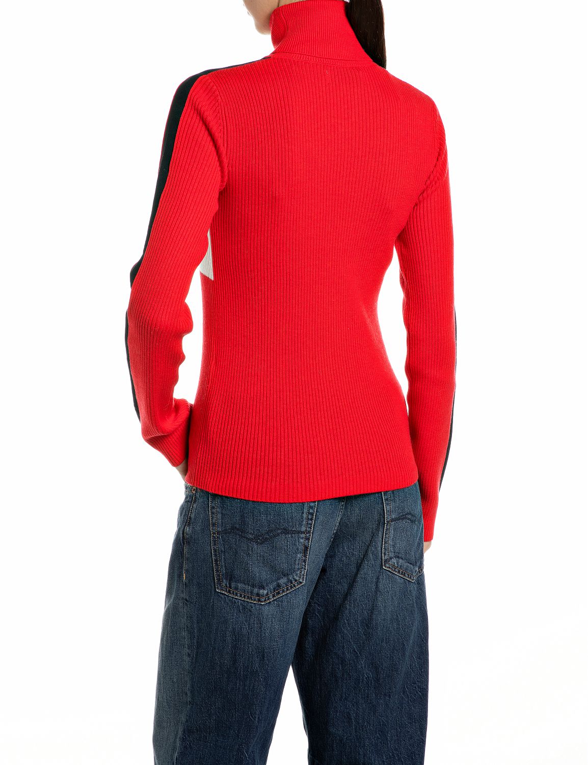 DÁMSKÝ SLIM FIT ROLÁK REPLAY S NÁPISEM – ČERVENÝ