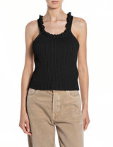 Dámský žebrovaný top s překříženými ramínky