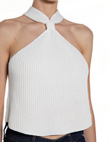 DÁMSKÝ ŽEBROVANÝ HALTER TOP