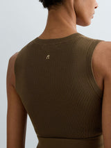 HNĚDÉ ŽEBROVANÉ TÍLKO S PÁSKEM