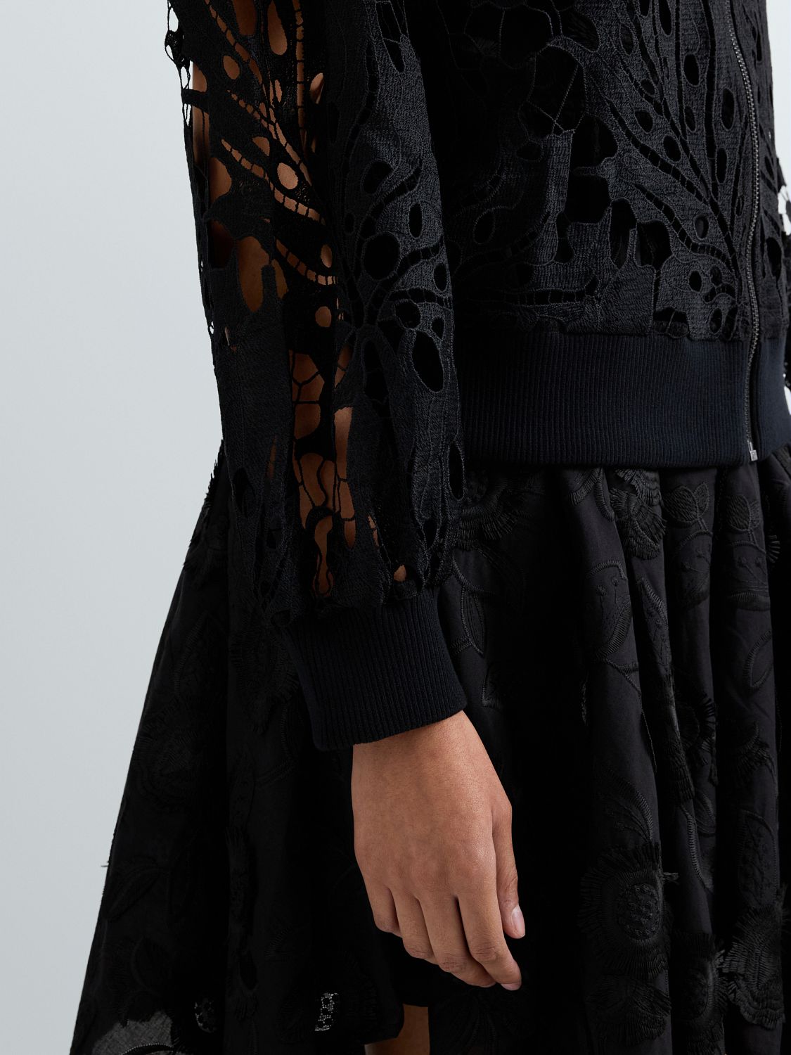 REPLAY DÁMSKÁ KRAJKOVÁ MIKINA NA ZIP