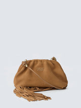 KOŽENÁ SEMIŠOVÁ CROSSBODY KABELKA S TŘÁSNĚMI