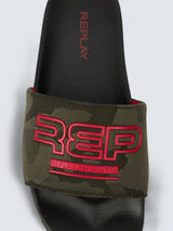 PÁNSKÉ PANTOFLE S LOGEM A MASKÁČOVÝM VZOREM