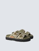 DVOUPÁSKOVÉ PANTOFLE S PŘEZKAMI