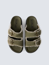 DVOUPÁSKOVÉ PANTOFLE S PŘEZKAMI