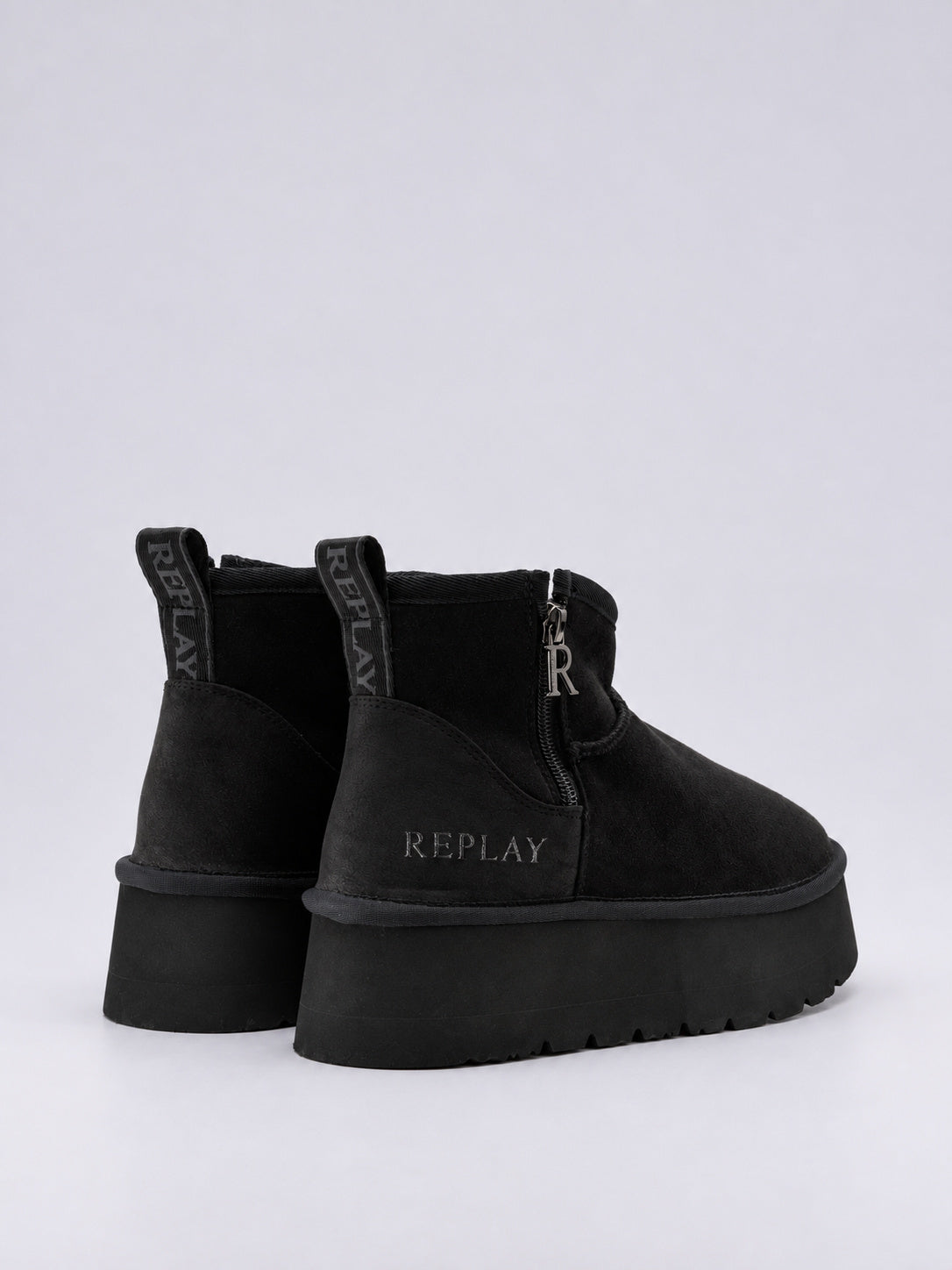 CHIC ZIP – DÁMSKÉ KOTNÍKOVÉ BOTY REPLAY NA PLATFORMĚ – ČERNÉ