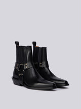 Kožené kotníkové boty s přezkami