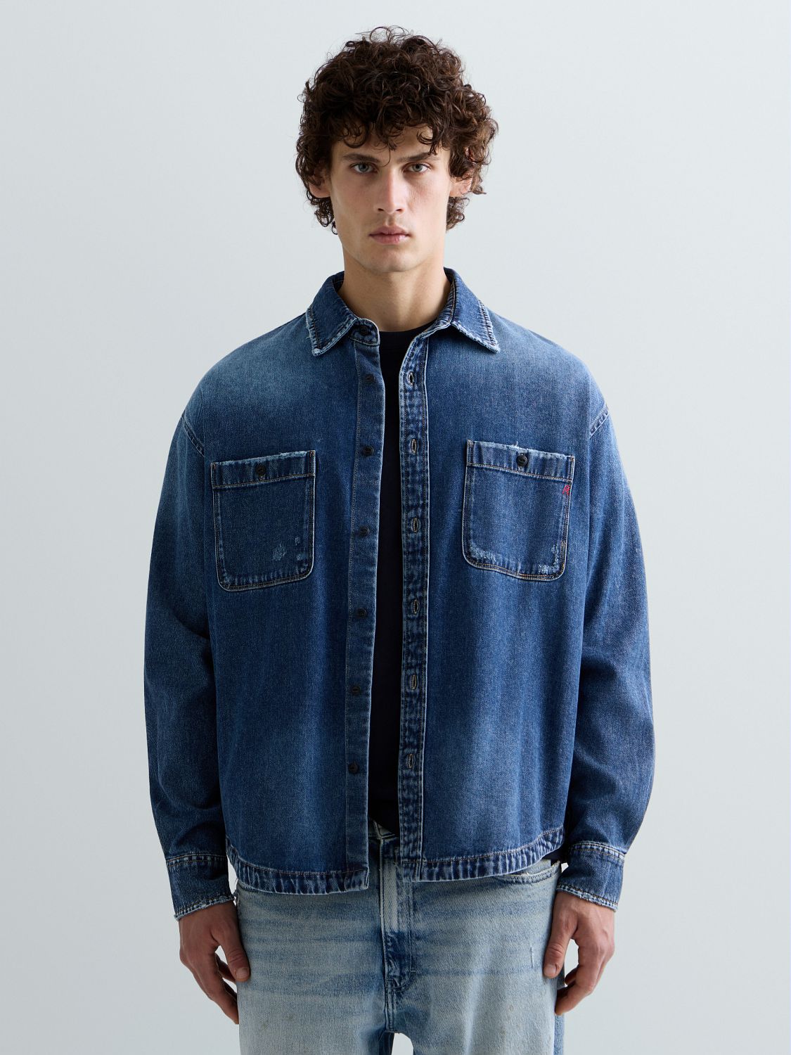 PÁNSKÁ DŽÍNOVÁ BUNDA REPLAY S OBNOŠENÝM EFEKTEM