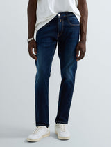 ANBASS – PÁNSKÉ SLIM FIT DŽÍNY REPLAY – TMAVĚ MODRÉ