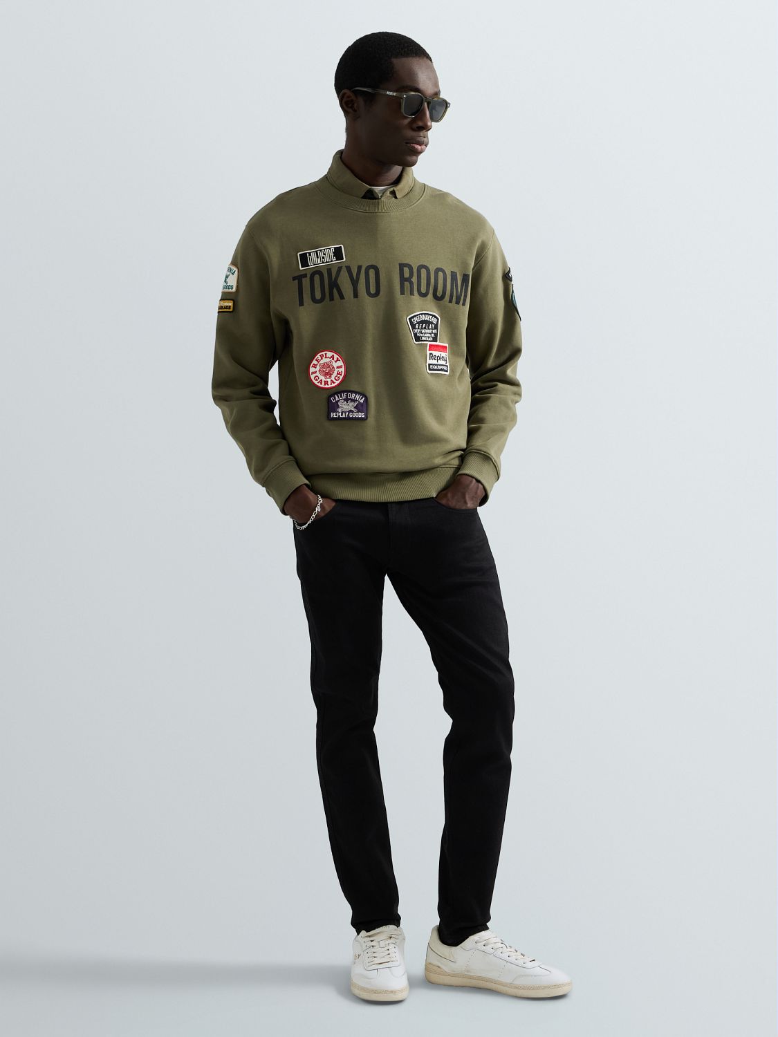 ANBASS – PÁNSKÉ SLIM FIT DŽÍNY REPLAY – ČERNÉ