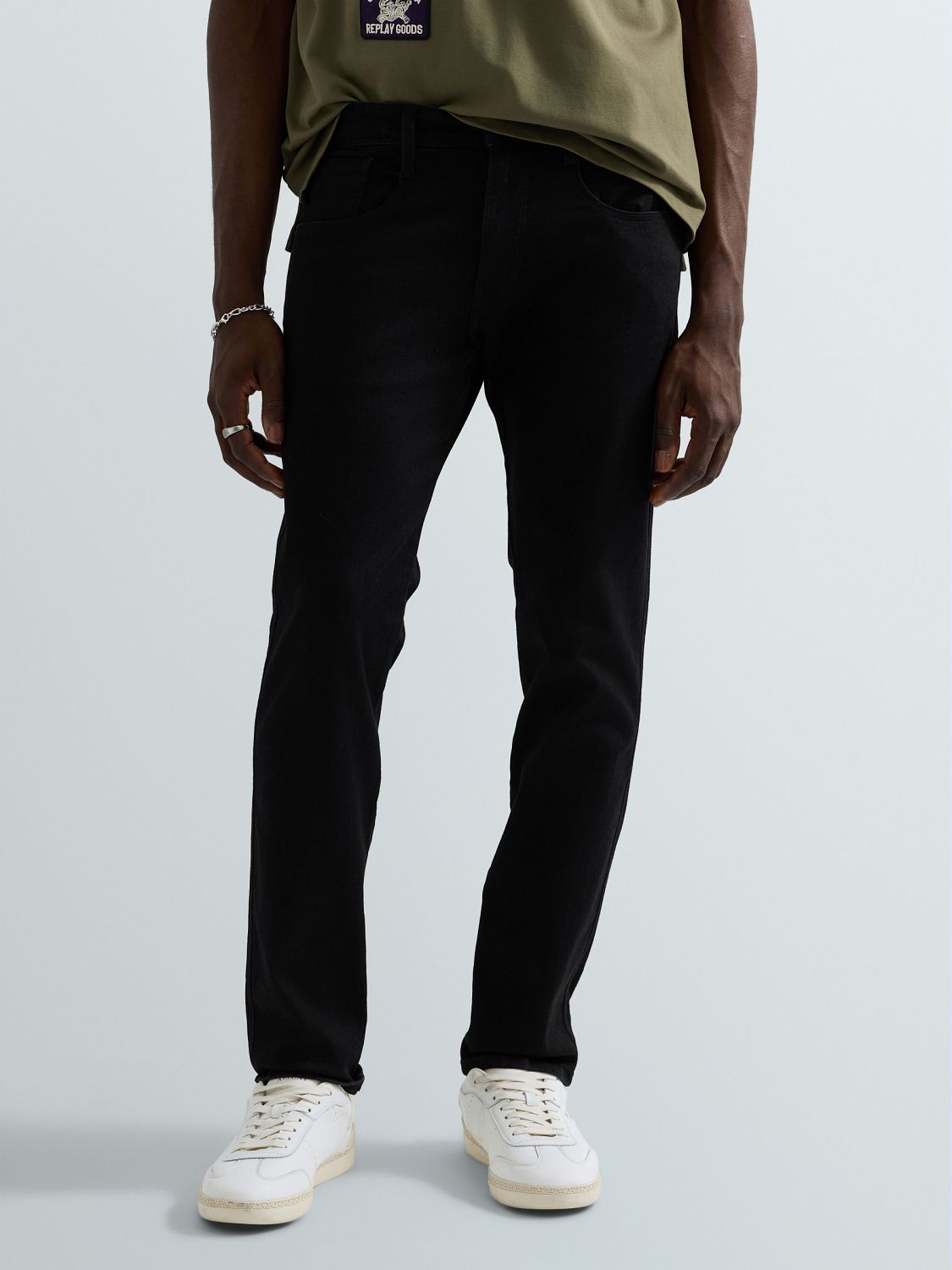 ANBASS – PÁNSKÉ SLIM FIT DŽÍNY REPLAY – ČERNÉ