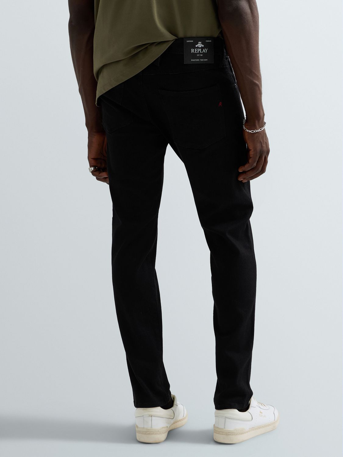 ANBASS – PÁNSKÉ SLIM FIT DŽÍNY REPLAY – ČERNÉ