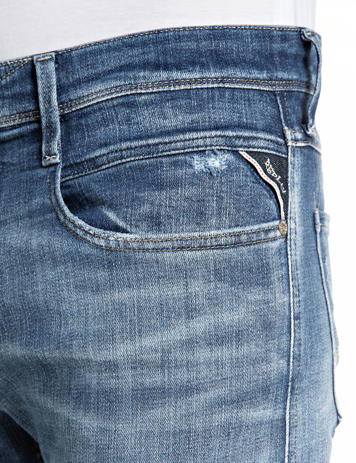 ANBASS – PÁNSKÉ SLIM FIT DŽÍNY REPLAY – MODRÉ