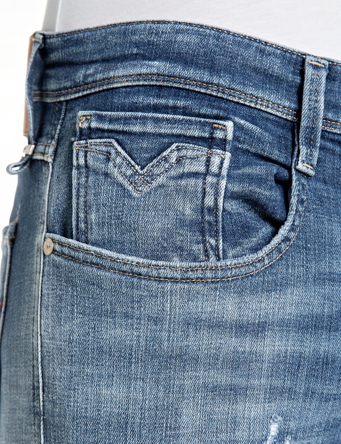 ANBASS – PÁNSKÉ SLIM FIT DŽÍNY REPLAY – MODRÉ
