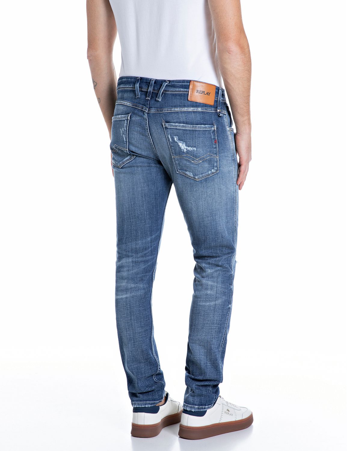 ANBASS – PÁNSKÉ SLIM FIT DŽÍNY REPLAY – MODRÉ