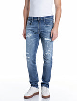 ANBASS – PÁNSKÉ SLIM FIT DŽÍNY REPLAY – MODRÉ