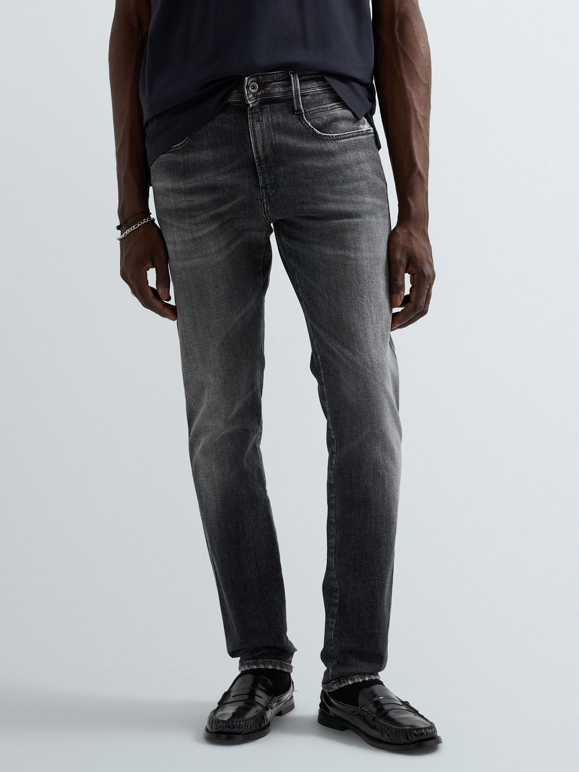 ANBASS – PÁNSKÉ SLIM FIT DŽÍNY REPLAY – ŠEDÉ
