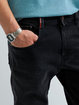 ANBASS – PÁNSKÉ SLIM FIT DŽÍNY REPLAY HYPERFLEX – ČERNÉ