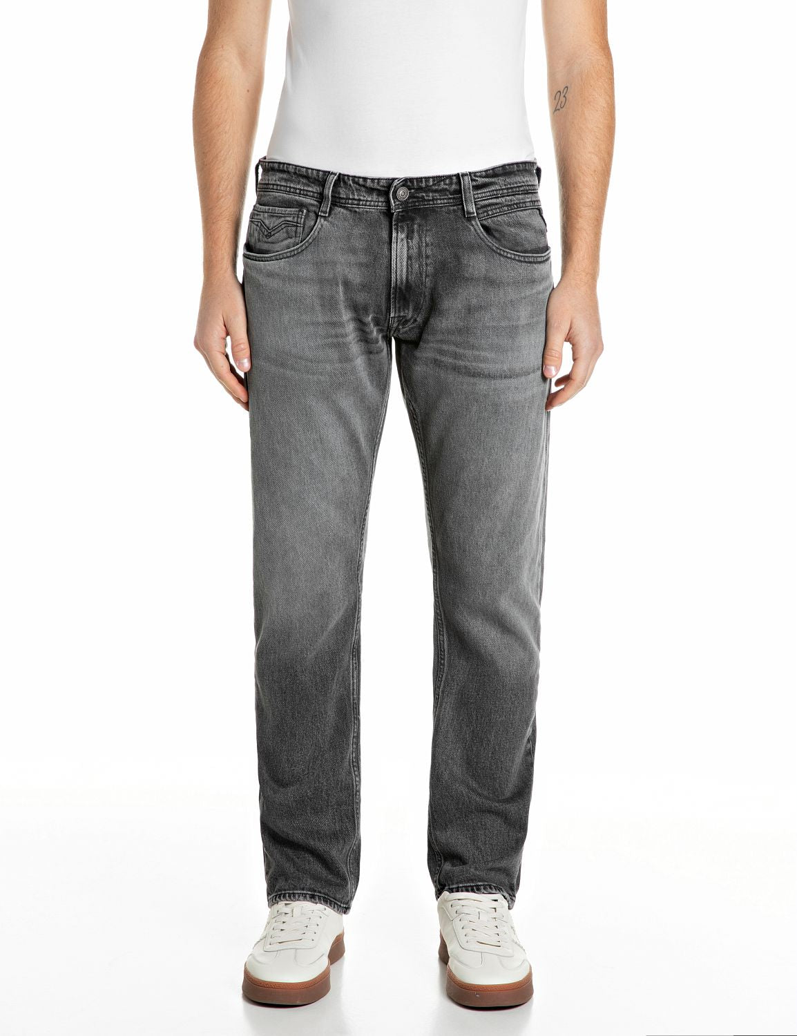 ROCCO – PÁNSKÉ COMFORT FIT DŽÍNY REPLAY – ŠEDÉ