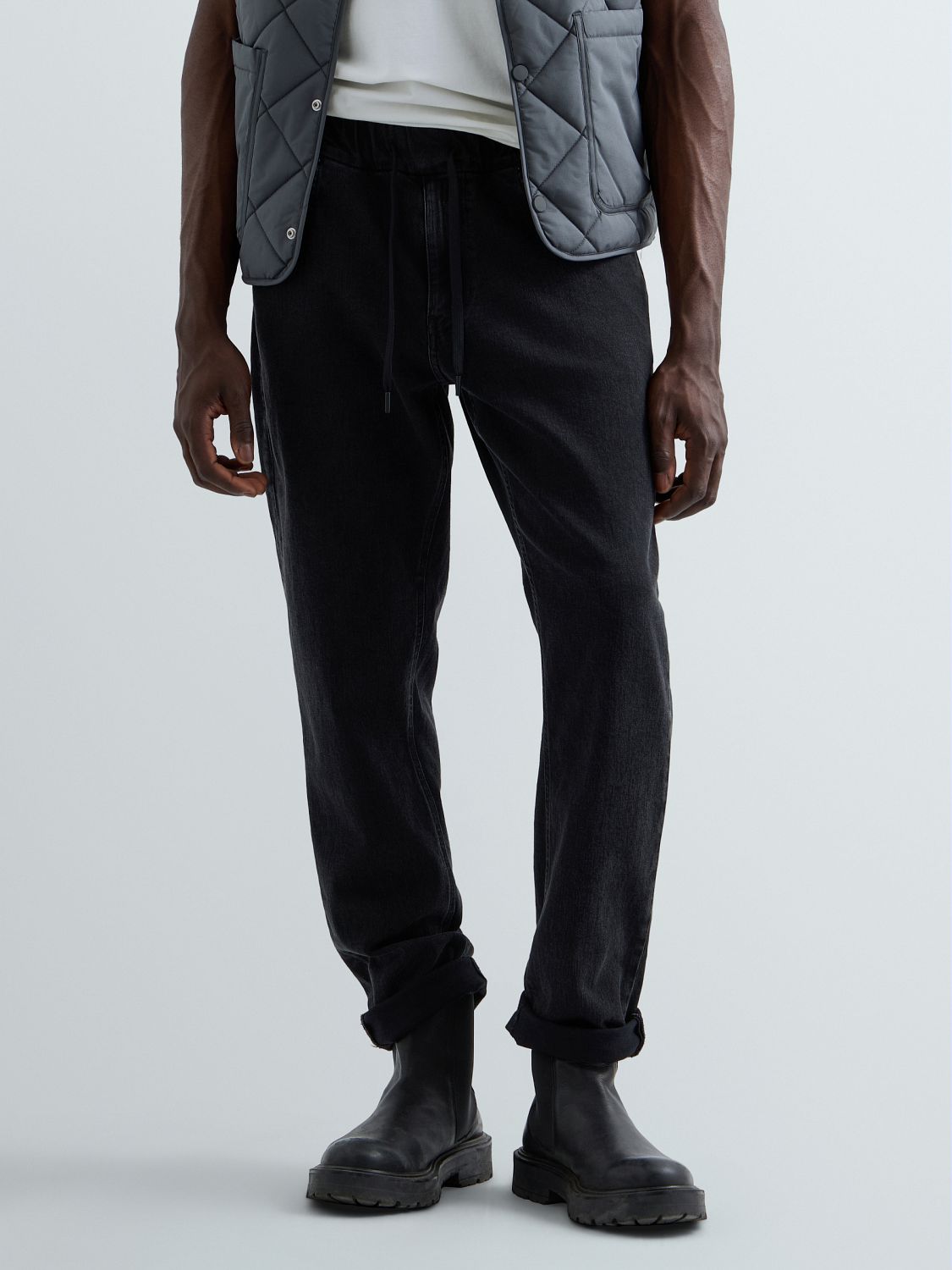LANNY – PÁNSKÉ SLIM FIT DŽÍNY REPLAY S ELASTICKÝM PASEM – ČERNÉ