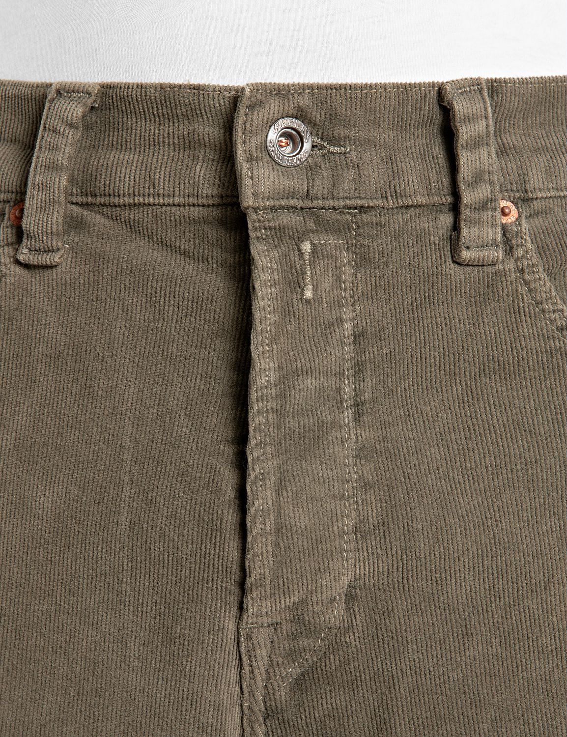 BWAII – PÁNSKÉ RELAXED FIT MANŠESTROVÉ KALHOTY REPLAY – KHAKI