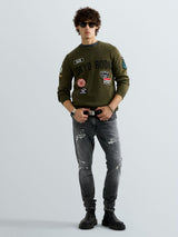 ENNYS – PÁNSKÉ SKINNY DŽÍNY REPLAY S OBNOŠENÝM EFEKTEM – ŠEDÉ