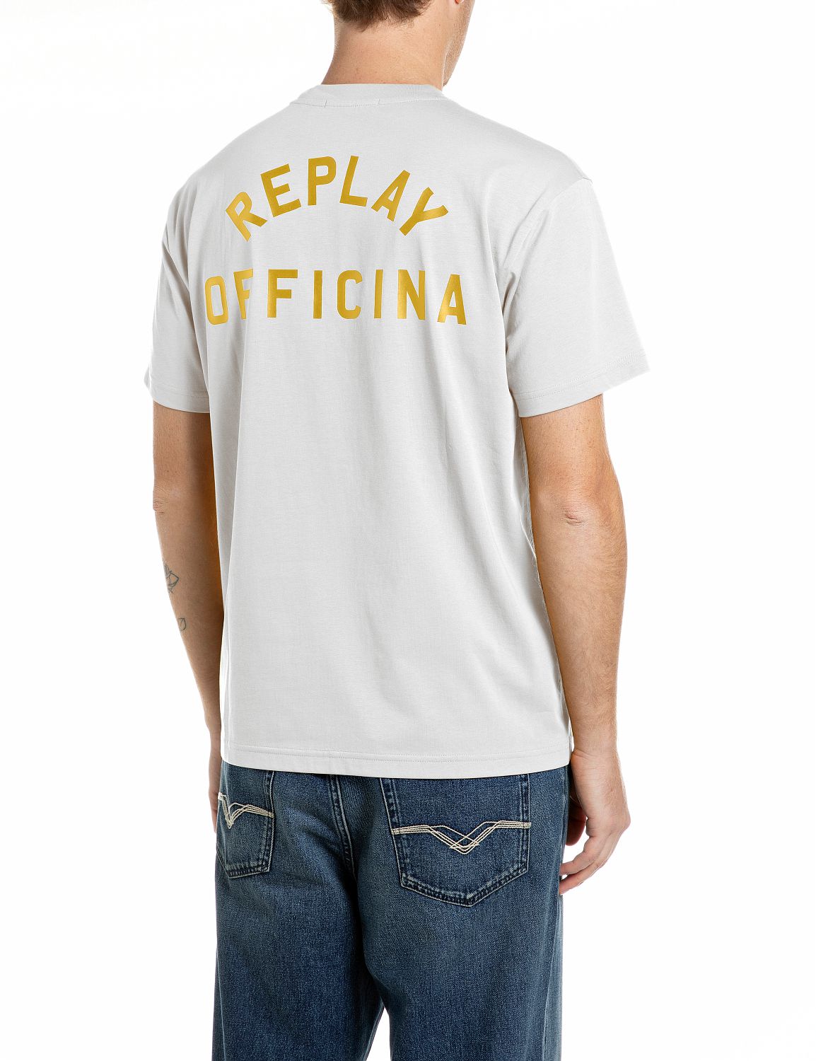 REPLAY TRIČKO S POTISKEM OFFICINA NA ZÁDECH