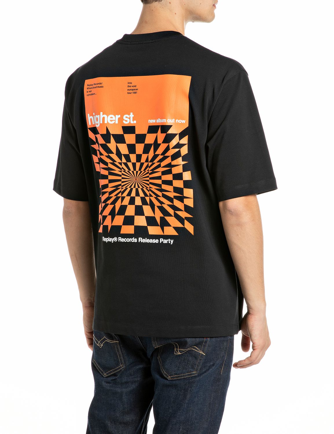 PÁNSKÉ OVERSIZED TRIČKO REPLAY S POTISKEM NA ZÁDECH