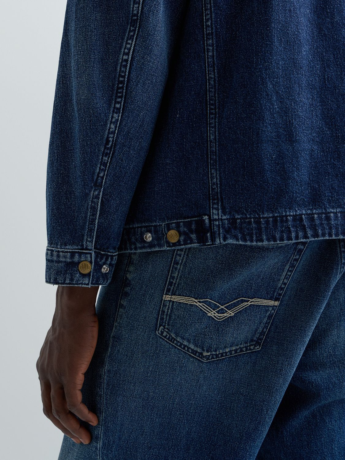 PÁNSKÁ DŽÍNOVÁ BUNDA REPLAY RELAXED FIT – MODRÁ