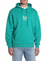 PÁNSKÁ MIKINA S KAPUCÍ A POTISKEM "THE BIARRITZ REPLAY CLUB" NA ZÁDECH