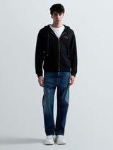 Pánská mikina na zip s kapucí a jemným nápisem "REPLAY"