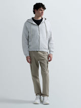 Pánská mikina na zip s kapucí a jemným nápisem "REPLAY"