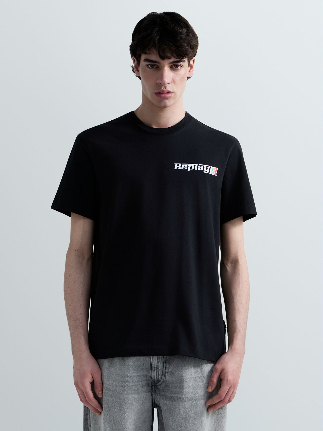 REPLAY PÁNSKÉ TRIČKO S VÝRAZNÝM LOGEM