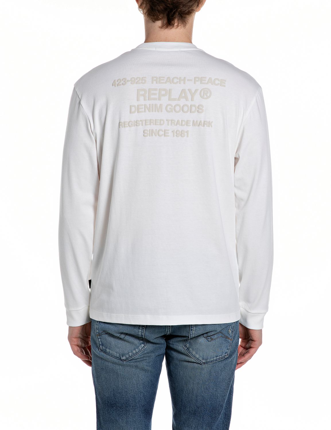 REPLAY PÁNSKÉ TRIČKO S DLOUHÝM RUKÁVEM A POTISKEM