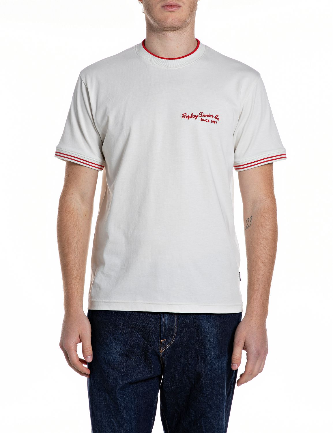 BÍLÉ TRIČKO S LOGEM REPLAY