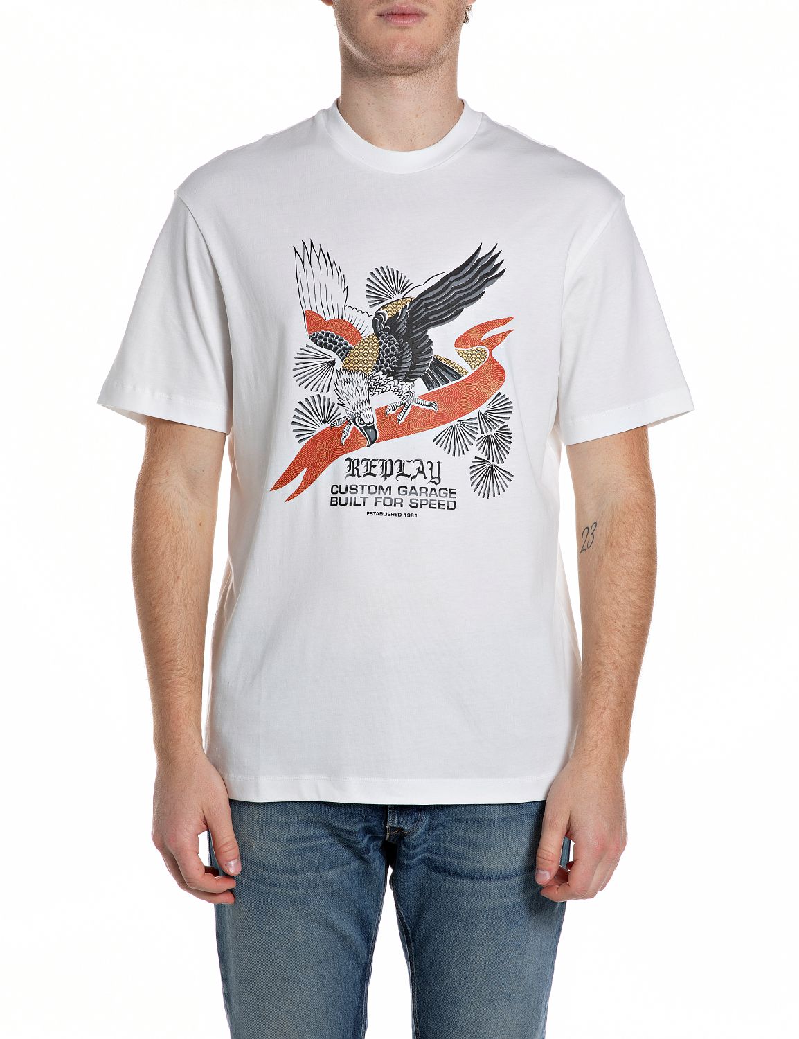 PÁNSKÉ TRIČKO S POTISKEM ORLA REPLAY