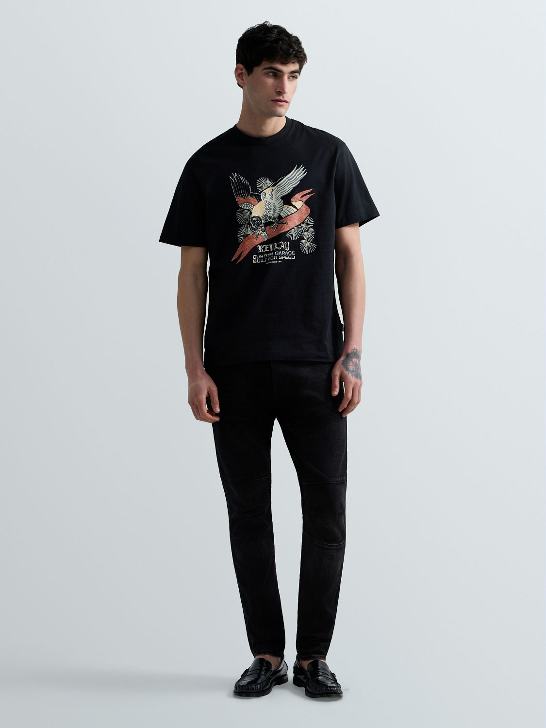 PÁNSKÉ TRIČKO S POTISKEM ORLA REPLAY