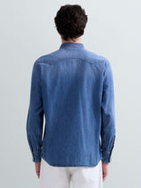 MODRÁ DŽÍNOVÁ KOŠILE VE WESTERN STYLU REPLAY