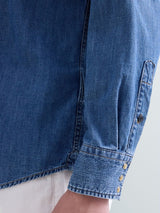 MODRÁ DŽÍNOVÁ KOŠILE VE WESTERN STYLU REPLAY