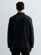 PÁNSKÁ KOŠILOVÁ BUNDA S NÁŠIVKAMI