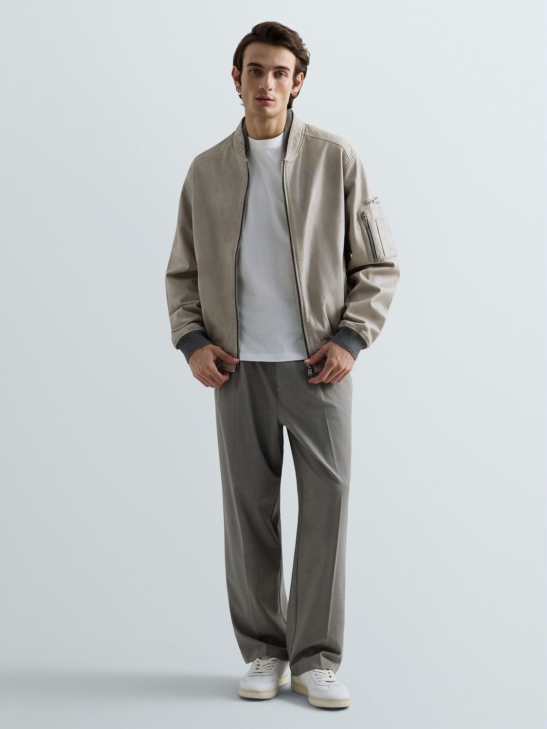 PÁNSKÁ KOŽENÁ BOMBER BUNDA - REGULAR FIT