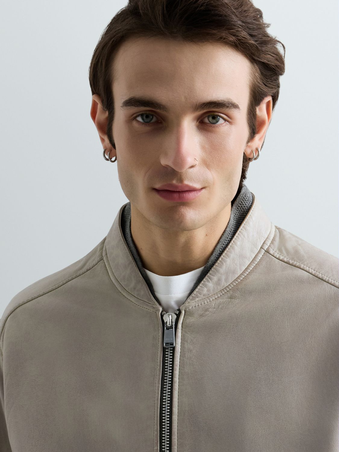 PÁNSKÁ KOŽENÁ BOMBER BUNDA - REGULAR FIT