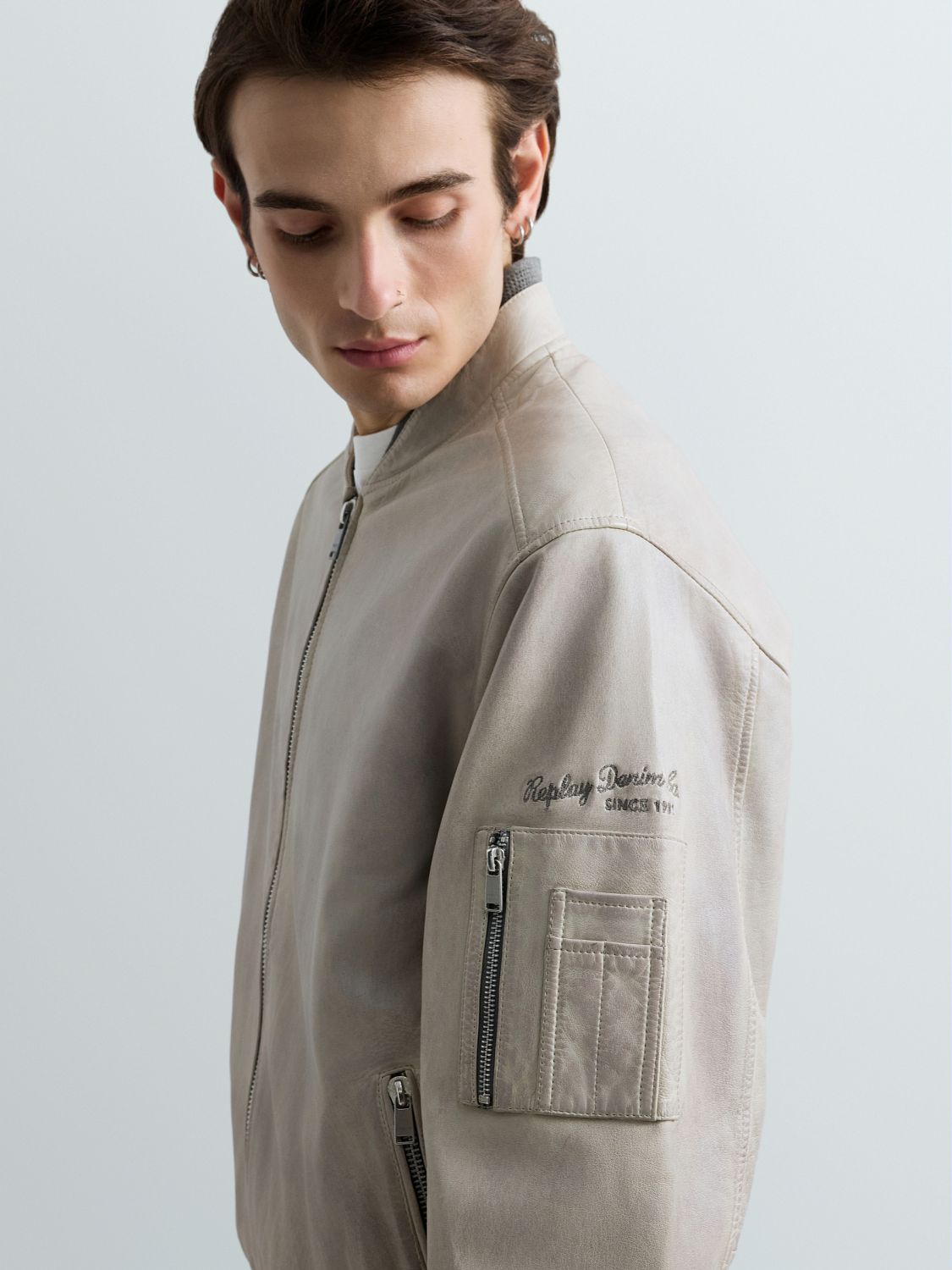 PÁNSKÁ KOŽENÁ BOMBER BUNDA - REGULAR FIT