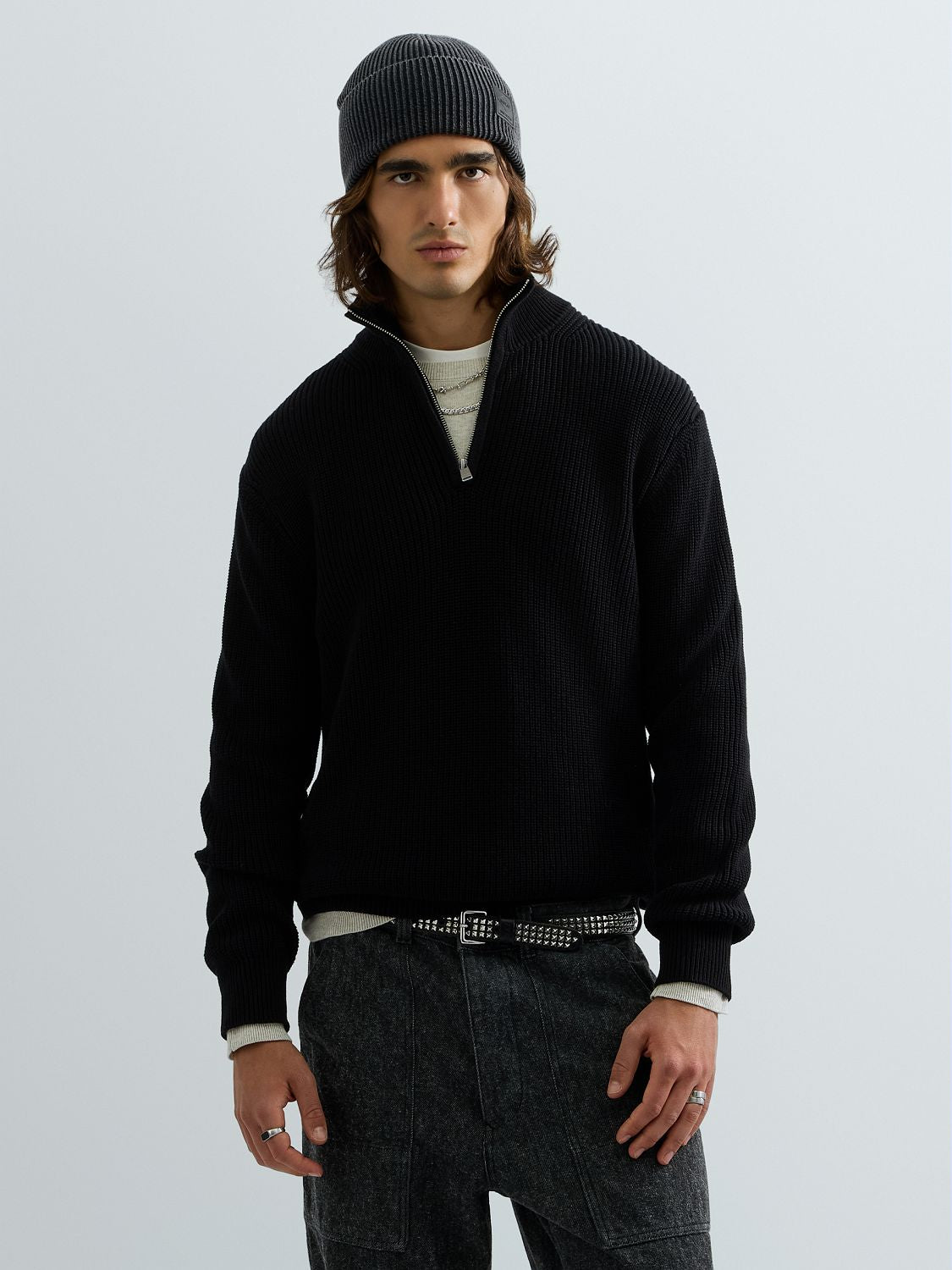 PÁNSKÝ BAVLNĚNÝ HALF-ZIP SVETR REPLAY